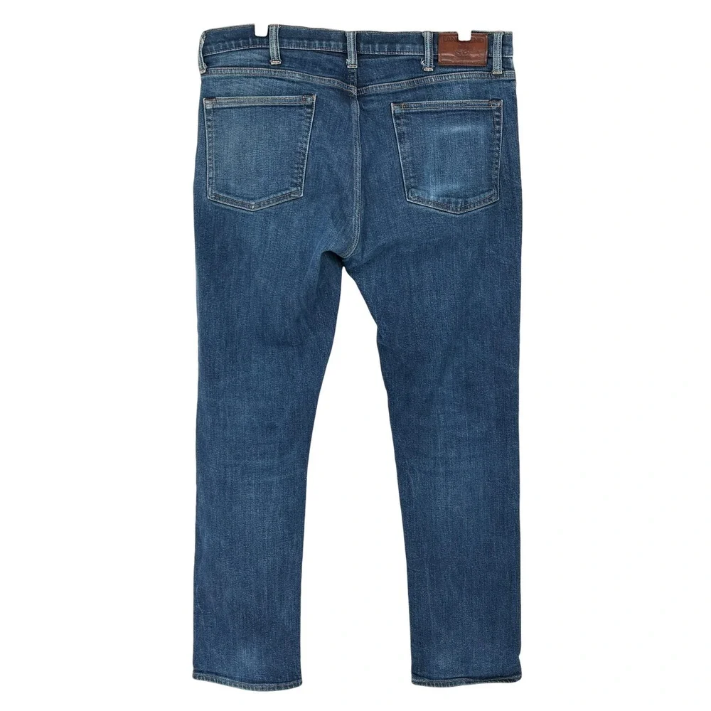 Lands' End Slim Fit Jeans Blue Square Rigger Stretch Denim 36x32
